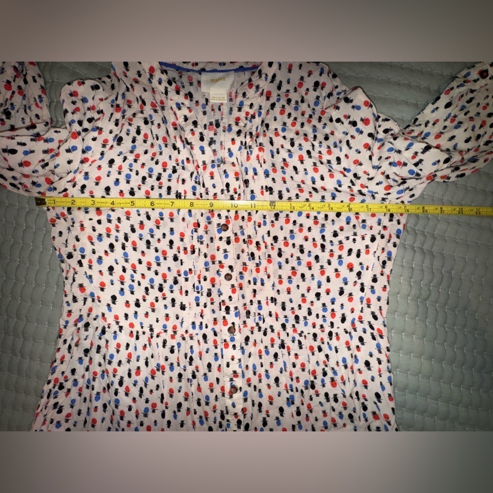Anthropologie Maeve Womens Calia Pintuck Printed Tunic blouse. Size 6. EUC - Picture 5 of 12